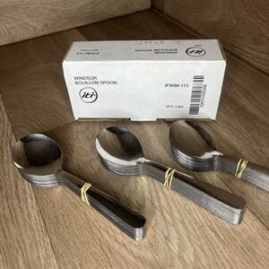 36  Stainless Steel Windsor ‎ Bouillon Spoons (FLATWARE 18/0)
